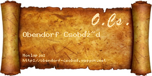 Obendorf Csobád névjegykártya